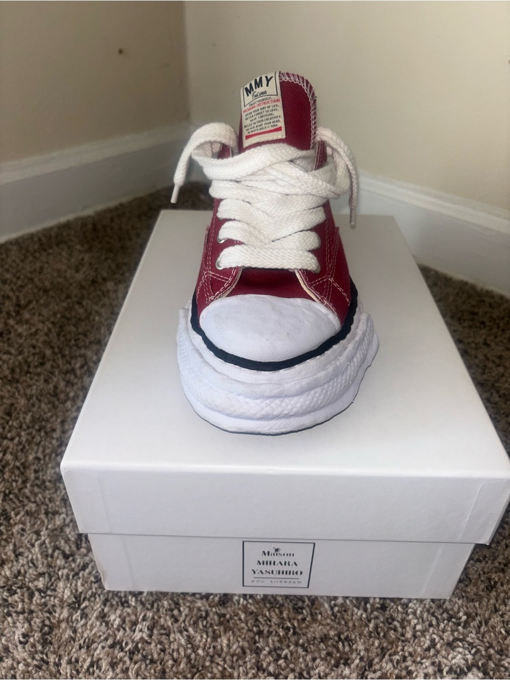 Red Kids Canvas Sneaker with White Laces - Style